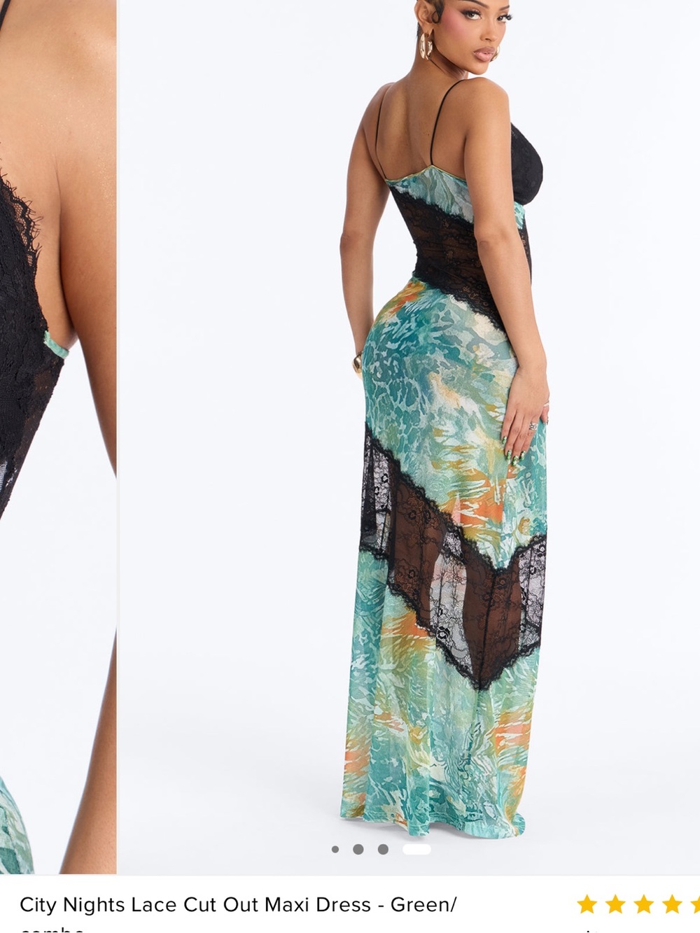 Fashion Nova city nights lace cut out maxi dress never worn
